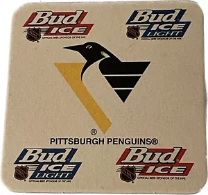 Sottobicchieri vintage 1992 Pittsburgh Penguins Bud Light Mellon Arena doppio lato - Foto 1 di 2