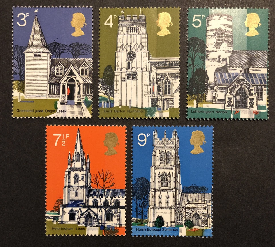 GB 1972 Mint MNH British Architecture Village Churches - FREE UK P&P - Image 1 of 1