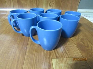 SET OF 8 CORELLE COORDINATES STONEWARE BLUE MUGS VGUC - Picture 1 of 6