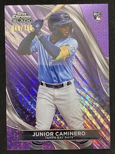 2024 Topps Chrome Black Junior Caminero Purple Mini-Diamond Refractors #/150 #78 - Picture 1 of 2