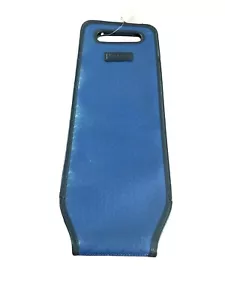Portabotellas de vino Coach azul/negro nuevo con etiquetas estampado de logotipo Heritage - Imagen 1 de 7