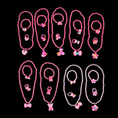 3Pcs Lovely Colorful Cartoon Children Girls Beads Necklace&Bracelet&Ring Set_ • 5.19£