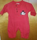 Boy's Red One Piece Outfit 6-12 Month Vitamins Snowman Ho Ho