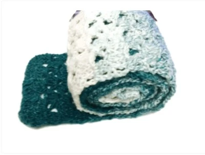 Long Scarf Lace Shell Stitch Easy Crochet Printed Pattern - Image 1 of 4