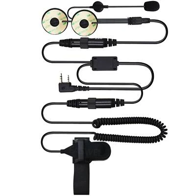MARKENLOS 2-Pin Finger PTT Motorrad-Sturzhelm -Kopfhörer Headsets Mic Für BAOFENG Kenwood