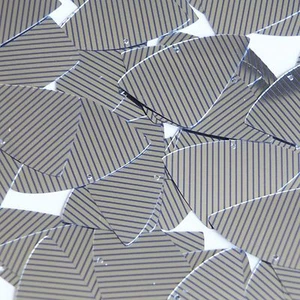 Lentejuelas Escala de Pescado 1.5" Azul Plata Rayas Metálicas Lentejuelas Alta Costura - Imagen 1 de 2