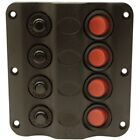 Contoured 4 Gang LED Rocker Switch Panel with Circuit Breakers for Boats