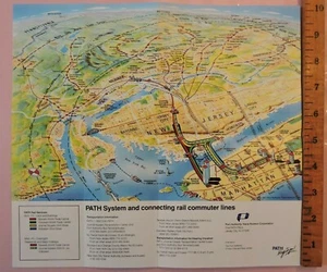 1991 PATH Guide Map Subway WTC World Trade Center New York City NYC Timetable - Picture 1 of 6