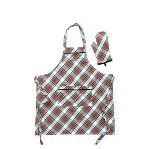 Juego de 2 delantales y guantes de horno Juliska 100 % algodón Stewart Tartan para adultos - Imagen 1 de 2