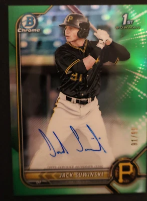 2022 Bowman Chrome 1st Jack Suwinski AUTO True Green Refractor /499 CLEAN - Image 1 of 2