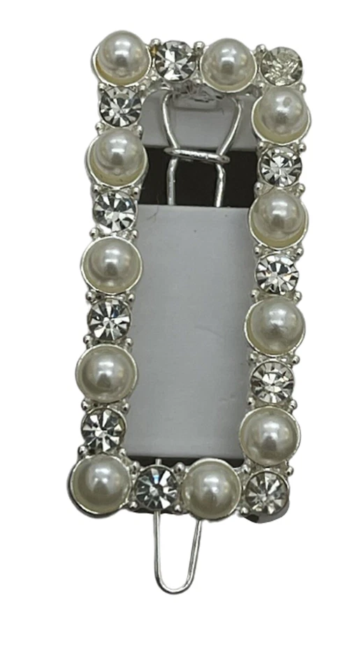 Clip de pelo Macy s tono plateado imitación perla y cristal Foto 1 de 1