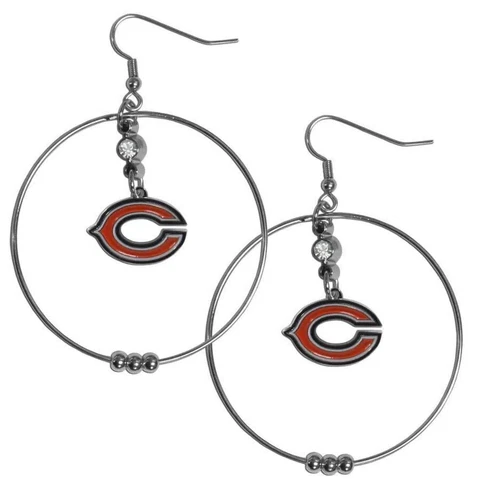 Chicago Bears 2 Inch Hoop Earrings Cover