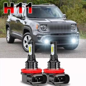 Bombillas antiniebla LED H8 H11 para Jeep Renegade 2015-2019 2020 blancas 6000 k 2 piezas - Imagen 1 de 11
