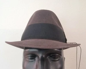 Borsalino 1857 Alessandria Men's Rex Fedora Brown Hat Made in Italy 7 1/4 Felt - Picture 1 of 10
