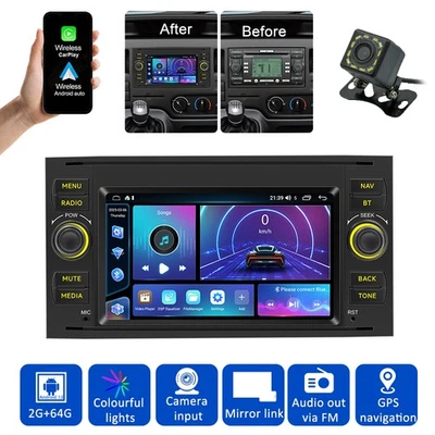 1x 7-Zoll 2+64GB GPS Navi WIFI Für Ford Transit 2007-2012 Carplay Tragbares - Bild 1 von 4