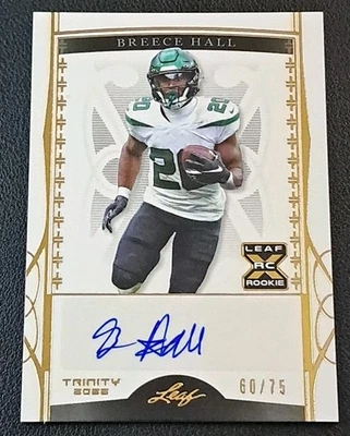 Breece Hall /75 RC Auto 2022 Leaf Trinty #BA-BH1 Autograph Rookie Card Football - Image 1 of 2