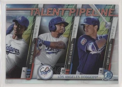 2017 Bowman Chrome Talent Pipeline Yadier Alvarez Willie Calhoun Cody Bellinger - Image 1 of 2