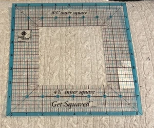June Taylor Get Squared Acrylic Square Quilting Template Ruler JT-743 4.5-8.5” - Picture 1 of 4