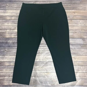 Susan Graver Weekend Dark Green Pull On Elastic Waistband Slim Leg Ankle Pant XL - Picture 1 of 8