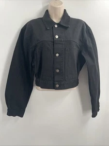 Chaqueta vaquera negra vaquera Bama Trailriders de colección para mujer EE. UU. Denim talla M - Imagen 1 de 10