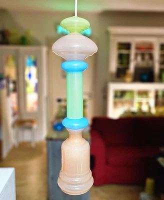 Murano - Cenedese um 1960 - Original mit Label - Opal Glas - Hängelampe  Leuchte - Bild 1 von 4