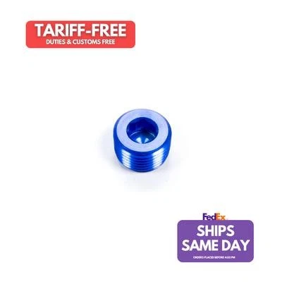 Aeroquip FCM3749, One Blue Aluminum 1/2In Pipe Plug Performance Racing Parts - Image 1 of 4