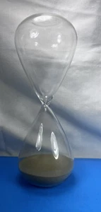 Hourglass Sand Timer 9.5” Tall 30 Minute Clear Glass Tan Sand Q1 - Picture 1 of 4