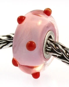 TROLLBEADS Poka Dot 61162 Retired Poka Dot Glas Sterlingsilber 61162 Neu - Bild 1 von 14