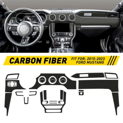 Juego completo de 30 piezas de fibra de carbono para decoración de interiores Ford Mustang 2015+ Foto 1 de 4