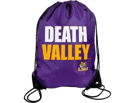 New Licensed LSU Tigers String Backpack Book Cinch String DEATH VALLEY Cool!  SA Cover