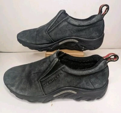 Zapatos informales Merrell Jungle sin cordones sin usar, en caja, niños grandes 6 negros de gamuza para jóvenes Foto 1 de 4