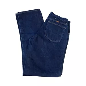 Rustler Mens Straight Leg Jeans Size 34 x 34 Actual Size 33 x 34 Blue Dark Wash - Picture 1 of 10