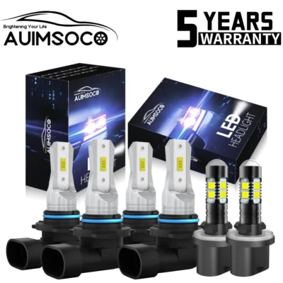 For GMC Envoy Sport Utility 2002-2009 Cool White LED Headlight + Fog Light Bulbs - Image 1 of 4