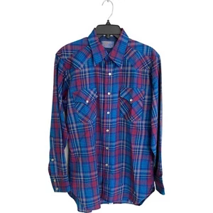 Camisa de Lana Pendleton De Colección Alta Calidad Western Wear Para Hombres M Cuadros Perla A Presión EE. UU. - Imagen 1 de 6
