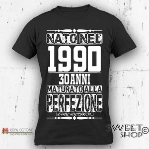 T-shirt 30 anni Uomo Compleanno 1990 Festa Simpatica Divertente Idea regalo Papà - Picture 1 of 2