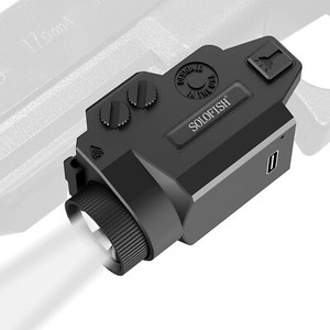 SOLOFISH 650 Lumen Rechargeable Tactical Flashlight for Pistol Handgun Picatinny