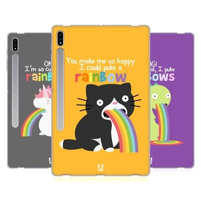 HEAD CASE DESIGNS RAINBOW PUKE SOFT GEL CASE FOR SAMSUNG TABLETS 1 - Image 1 of 4