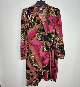 Intempo Wrap Dress Women’s Size 3XL Colorful Mixed Print Knee Length - Picture 1 of 20