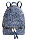 Michael Kors Backpack Bag Rhea Zip Medium PKT Hri. Blue Multi New