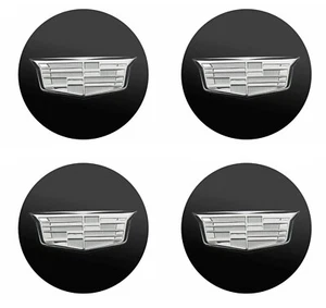 Cadillac CT5 V Silver Wing Black Monochrome Center Caps 2020-2024 GM 84235281 - Picture 1 of 24