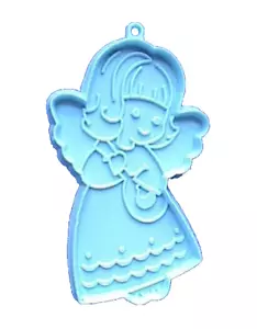 Hallmark CORTADOR DE GALLETAS Navidad Vintage 1979 AZUL ÁNGEL Plástico Suave - Imagen 1 de 2