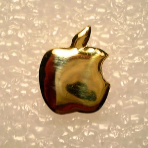 Vintage Gold Colored Apple Logo Lapel Pins / Tie Tack - Picture 1 of 2