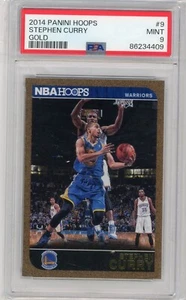 2014-15 Panini NBA Hoops Gold #9 STEPHEN CURRY PSA 9 Mint Warriors - Picture 1 of 2