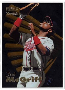 1996 Zenith Baseball Card Fred McGriff #10 6555