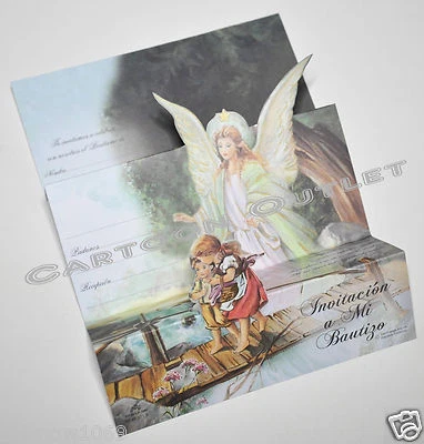 10 Invitaciones Mi Bautizo Bautizo Español Bautizo Invitaciones Favores Ángel Foto 1 de 4