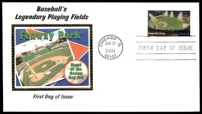 2001 Fenway Park FDC Baseball's Legendary Playing Fields Colorano Silk Cachet - Image 1 of 2