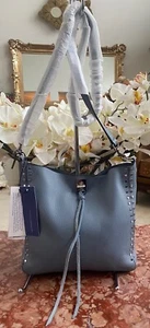 NWT Rebecca Minkoff Dusty Blue Pebble Leather Darren  Small Cross-body Bag, $248 - Picture 1 of 9