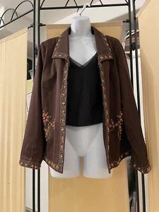 New Victor Costa “Occasion”Hand Beaded Brown Clasp Up Jacket w/ Spare Beads - Picture 1 of 12
