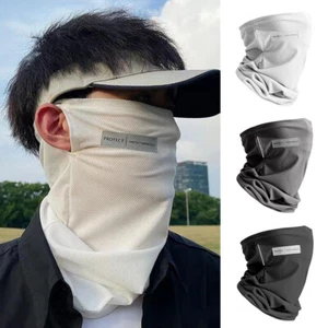Máscara de seda helada protección solar malla cubierta facial ciclismo cuello envoltura delgada transpirable - Imagen 1 de 20