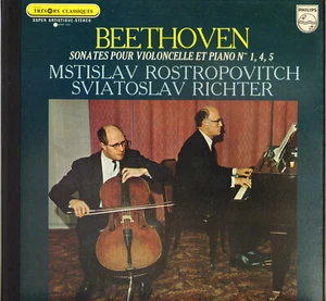 MSTISLAV ROSTROPOVITCH, BEETHOVEN SONATES POUR VIOLONCELLE LP 1979 PHILIPS - Picture 1 of 2